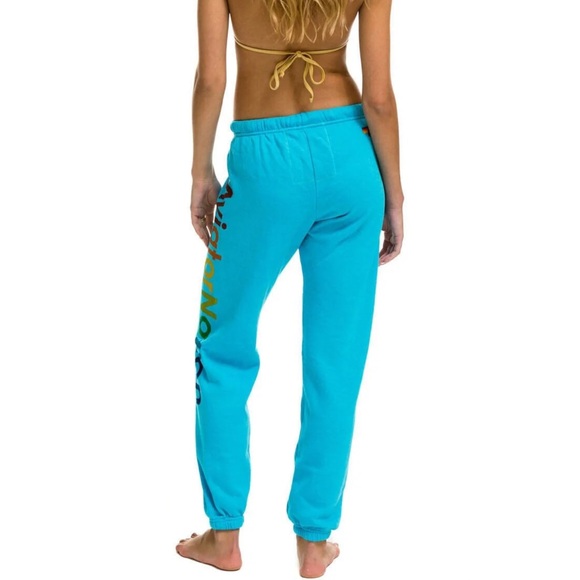 Aviator nation blue set neon blue sweatshirt zip up and sweatpants - Picture 5 of 13